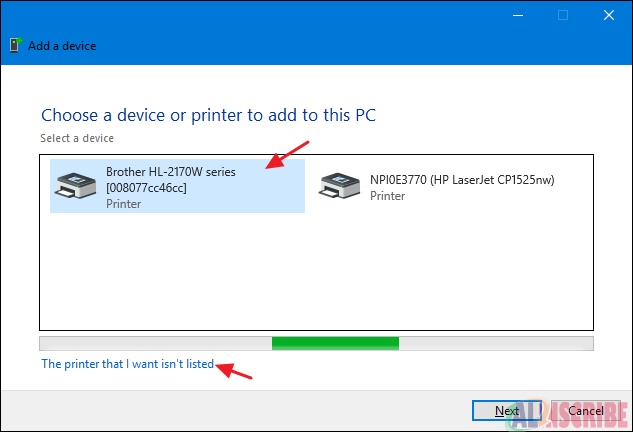 Choosing your Printer  in windows 10