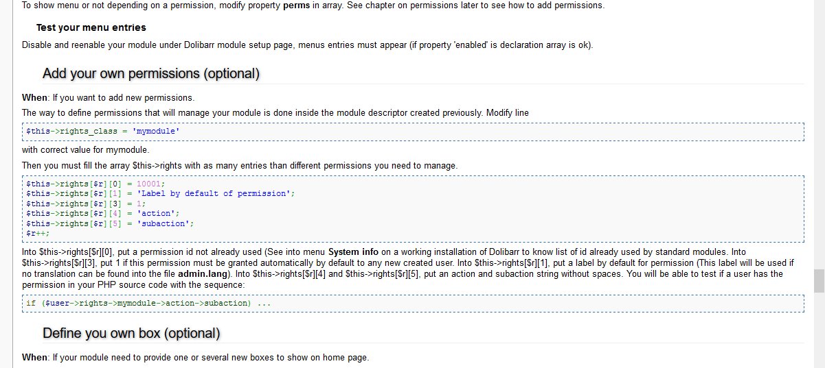 Module Development: Error In Dolibarr Menu Permission - Solved