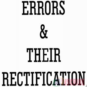 Rectification Of Errors