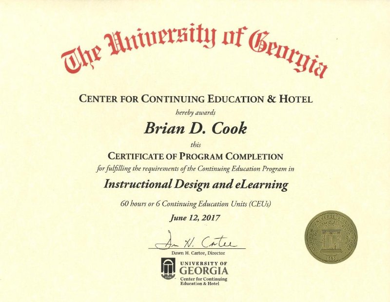 instructional design certificate