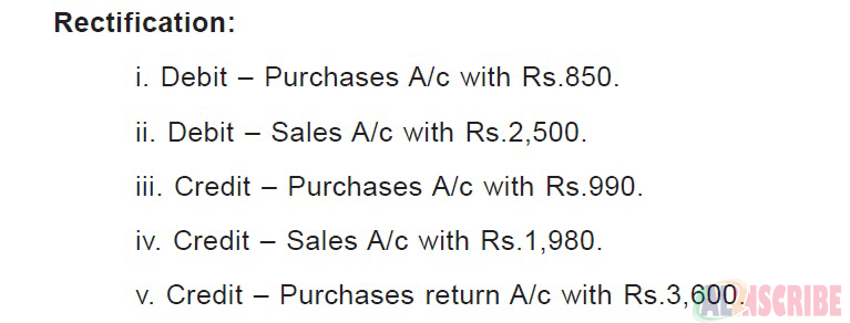 Rectification error in accounting example debit & credit