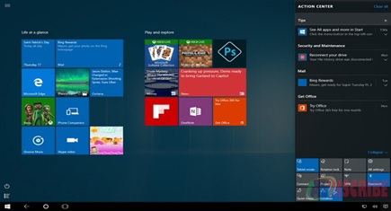 Tablet mode in Windows 10