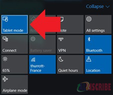 Tablet mode in Windows 10
