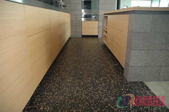 black-coloured cork flooring