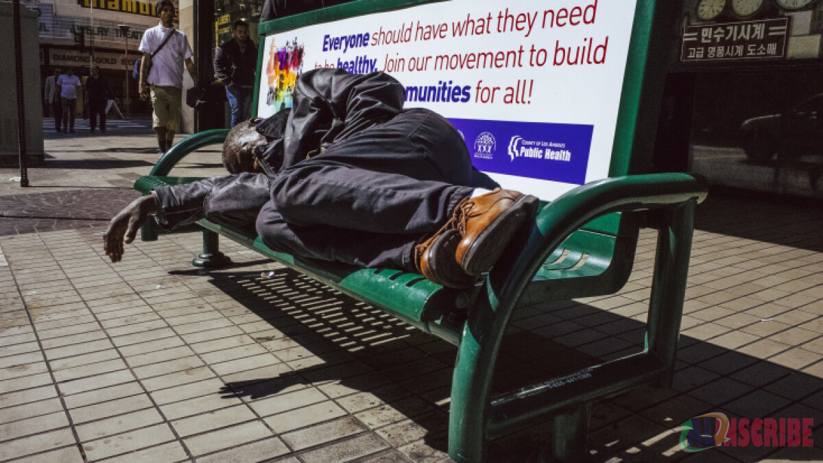 a homeless person
