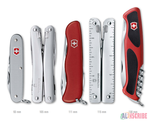 different sizes of Victorinox Swiss Army Knife