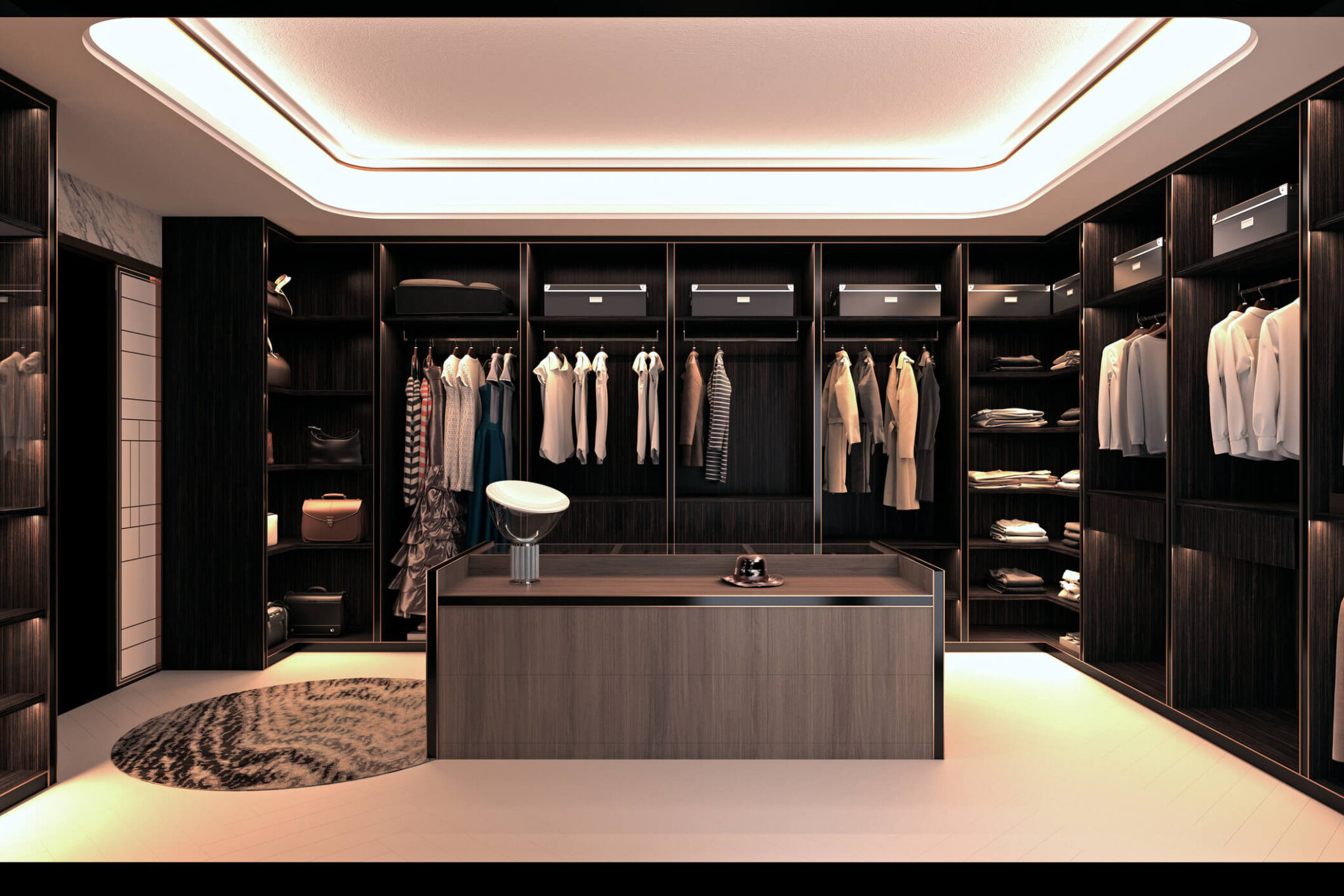 luxury walk in wardrobe