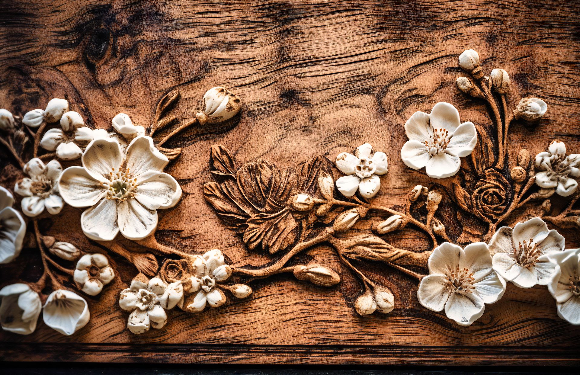 wood flowers for event decoration