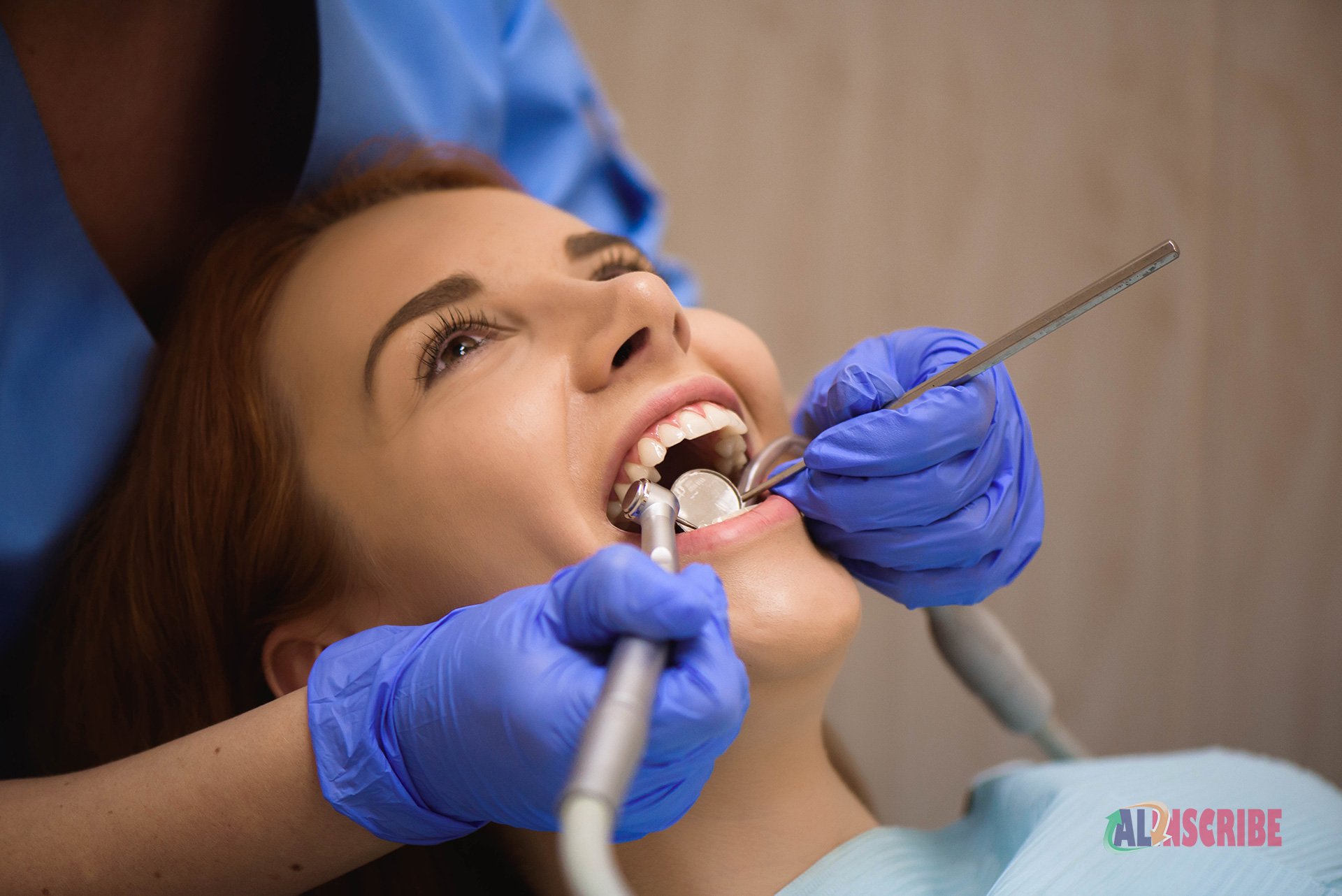young woman having dental checkup
