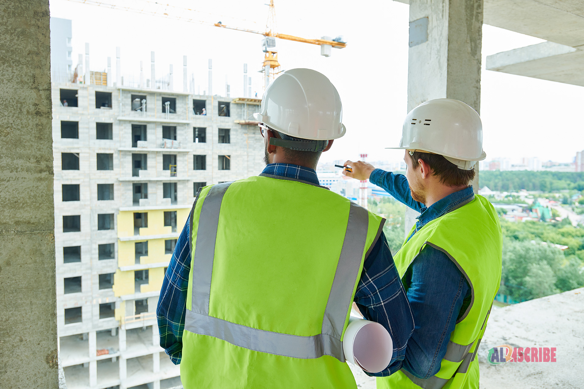 building inspection by construction workers