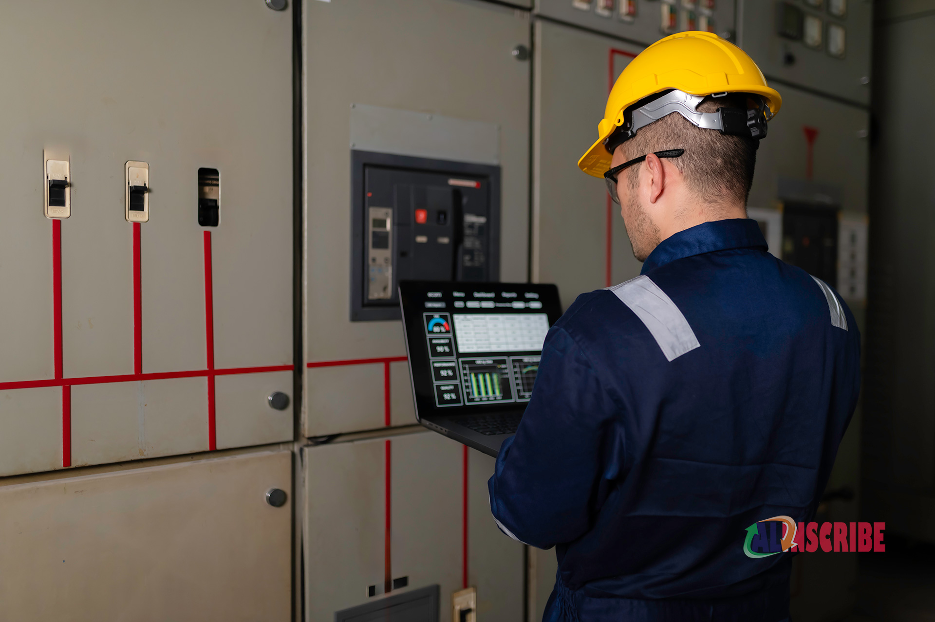 engineer testing lightning protection system